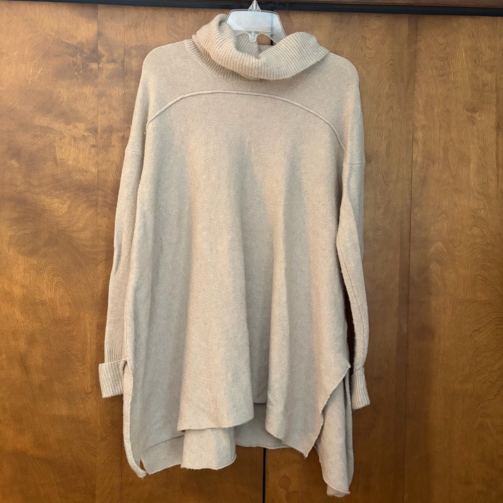 Rachel Zoe Beige Cowl Neck Tunic Sweater